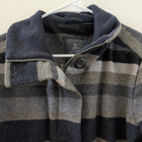 Prana Lily Jacket Medium Wool Blend Striped Full Zip W2LILY314 - Picture 5 of 8